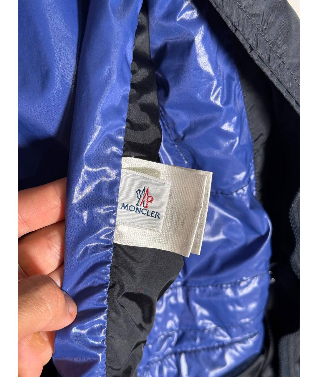 MONCLER Темно-синий полиамидовый тренч / плащ, фото 6