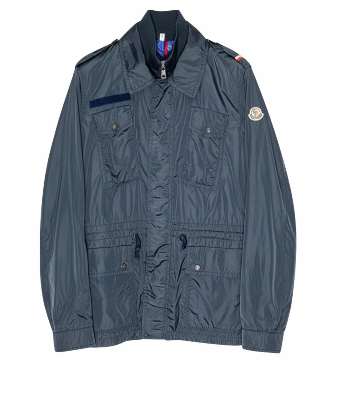 MONCLER Темно-синий полиамидовый тренч / плащ, фото 1