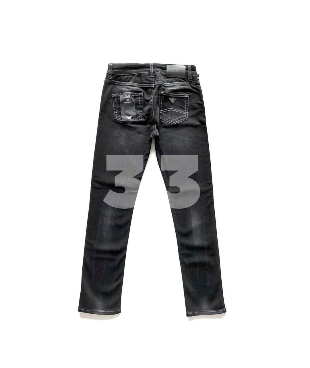 EMPORIO ARMANI Темно-синие хлопко-эластановые прямые джинсы, фото 3