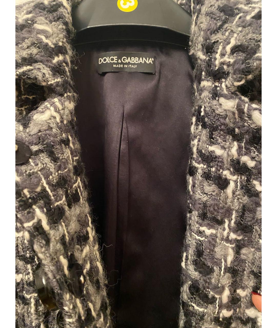DOLCE&GABBANA Серое шерстяное пальто, фото 3