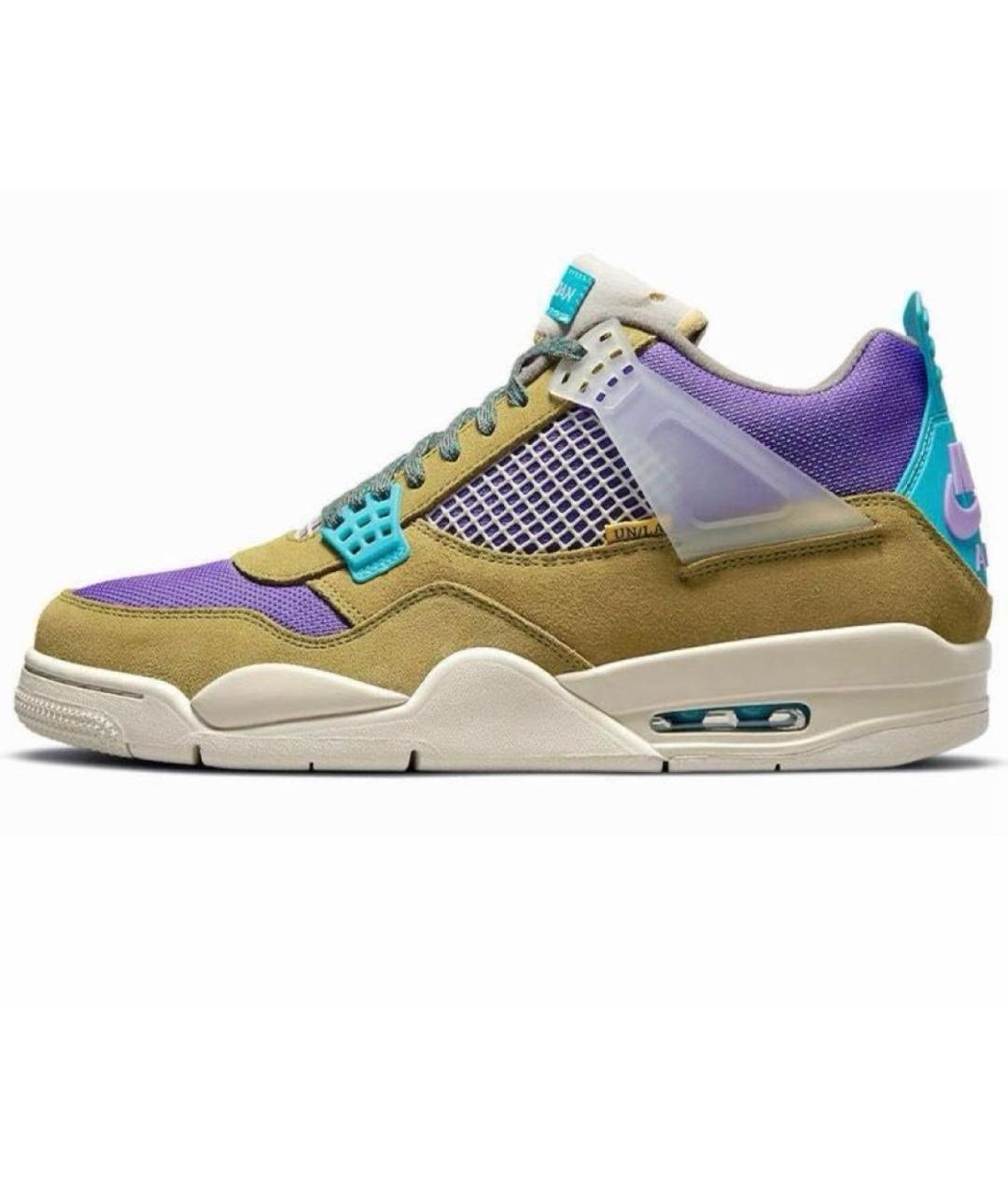 JORDAN Желтые замшевые высокие кроссовки / кеды, фото 3