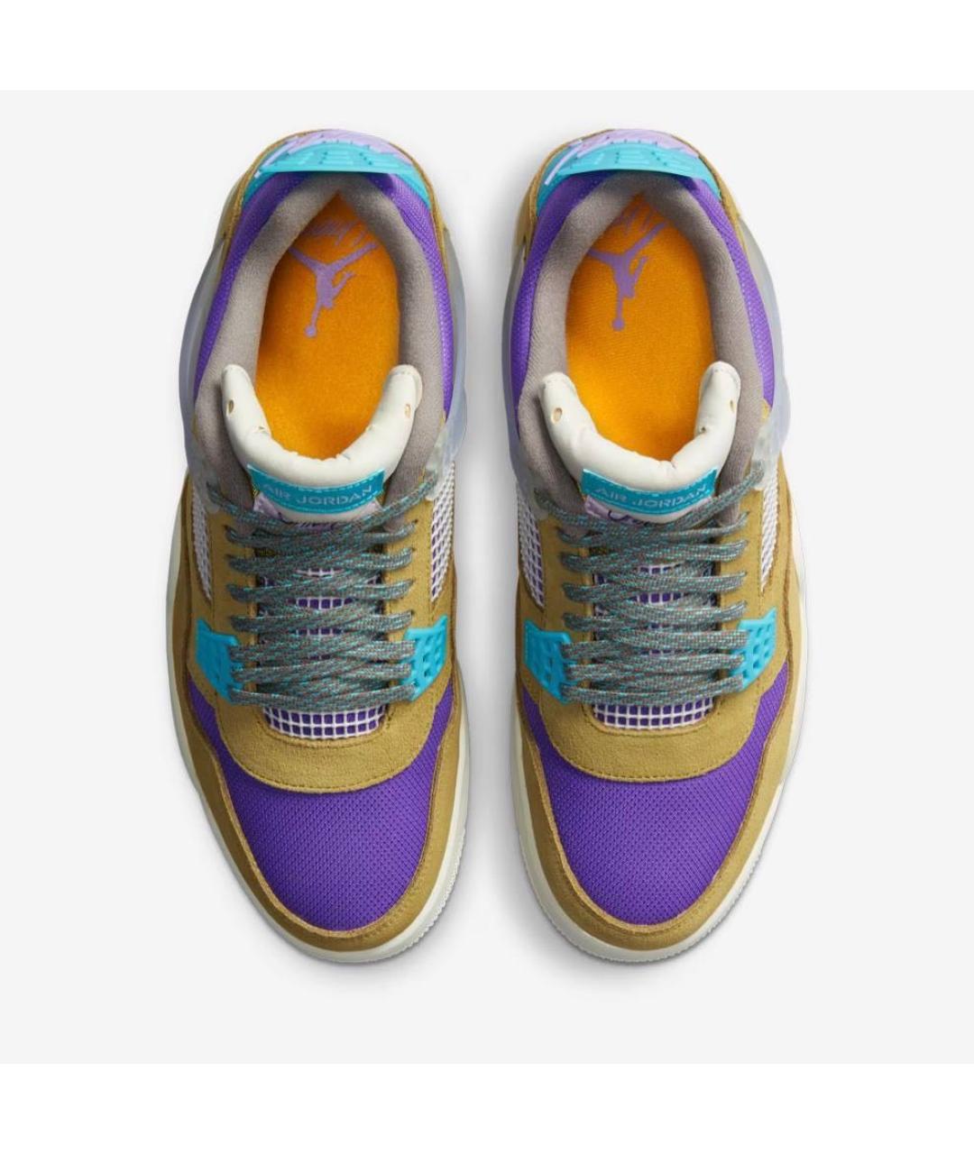 JORDAN Желтые замшевые высокие кроссовки / кеды, фото 4