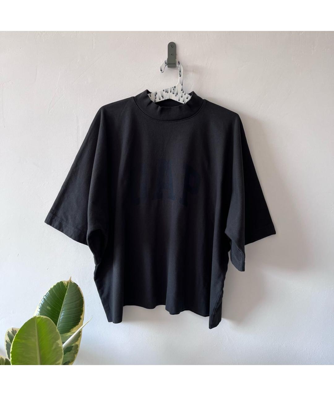 YEEZY Черная хлопковая футболка, фото 2