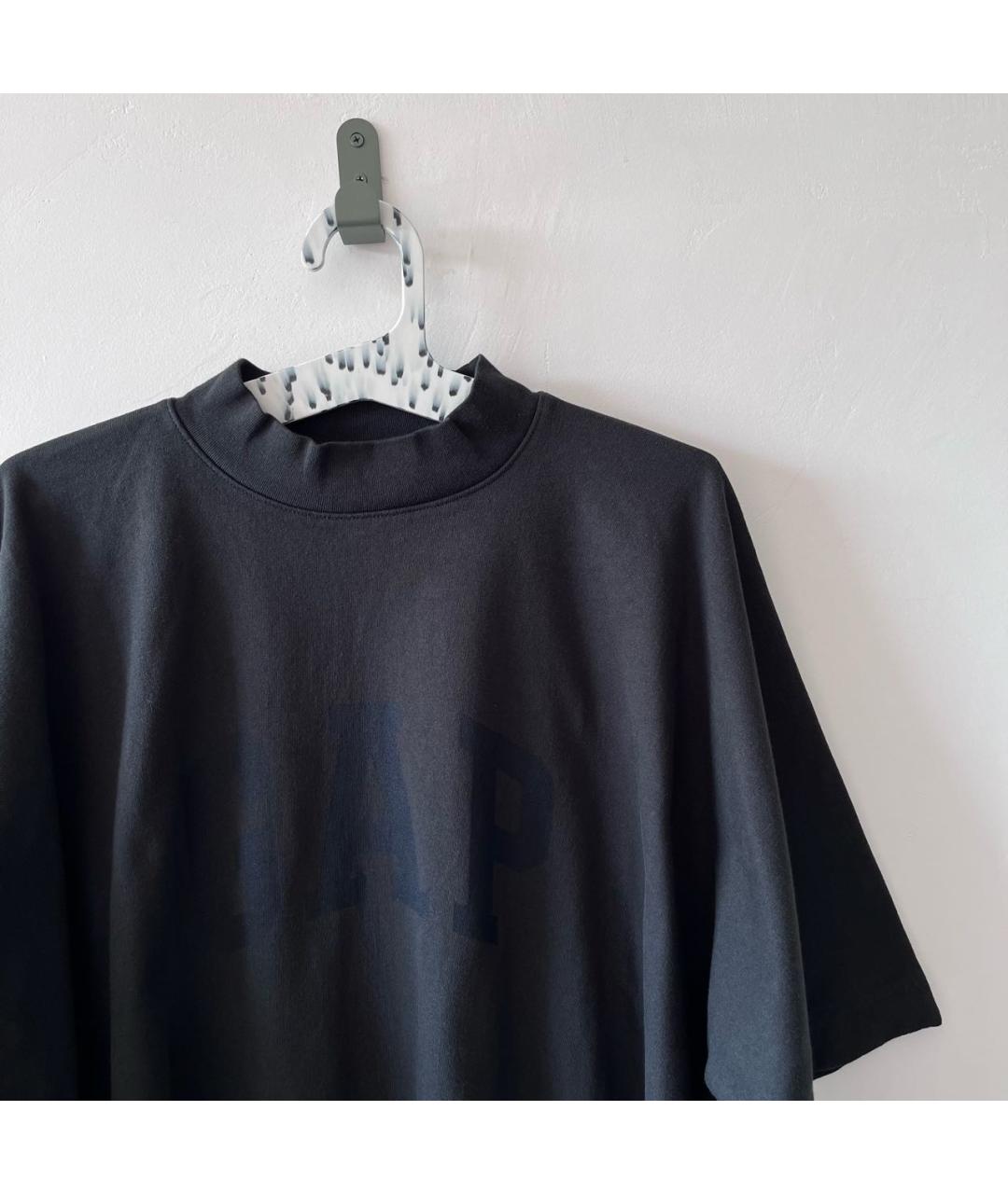 YEEZY Черная хлопковая футболка, фото 3