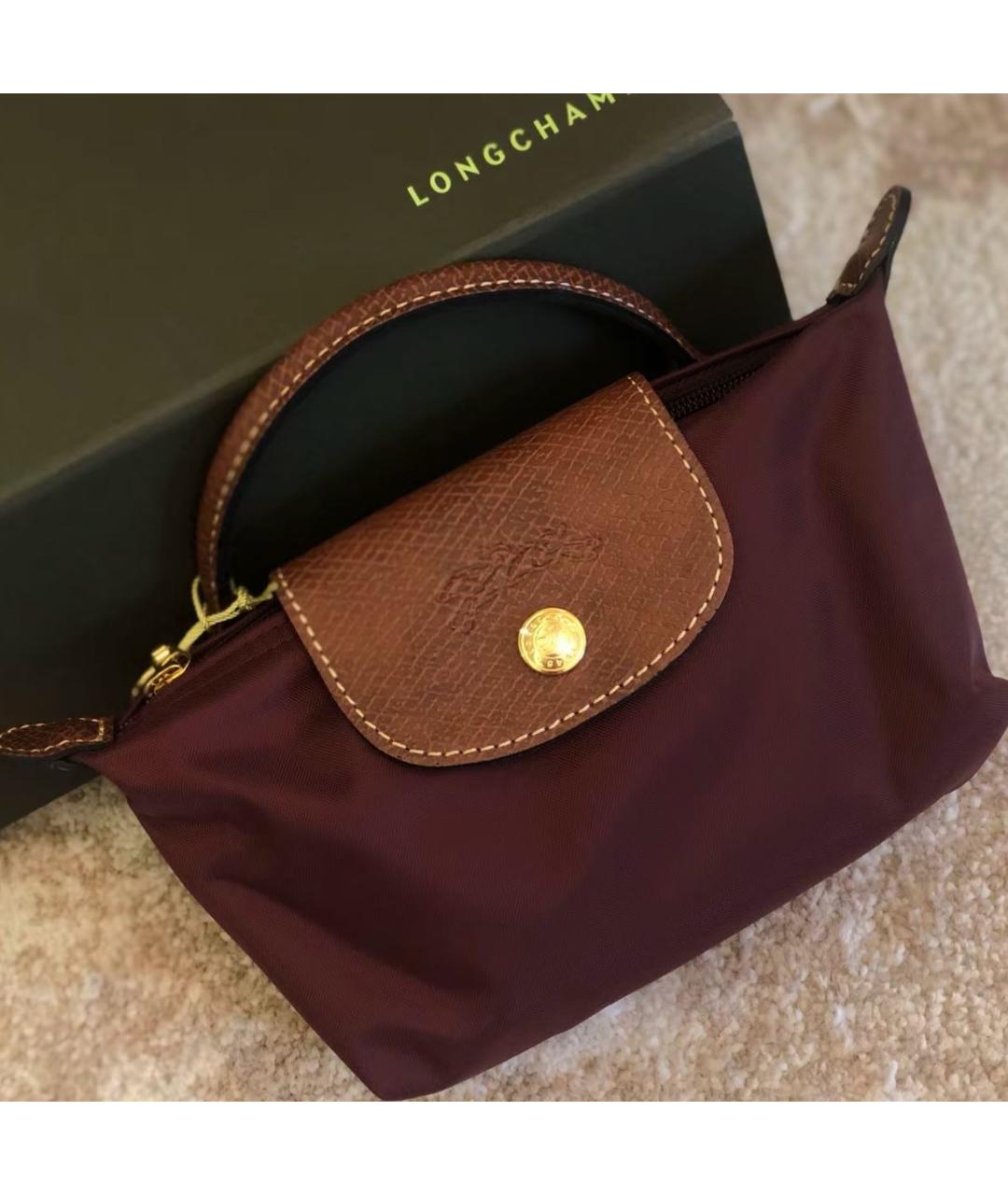 LONGCHAMP Бордовая сумка с короткими ручками, фото 5