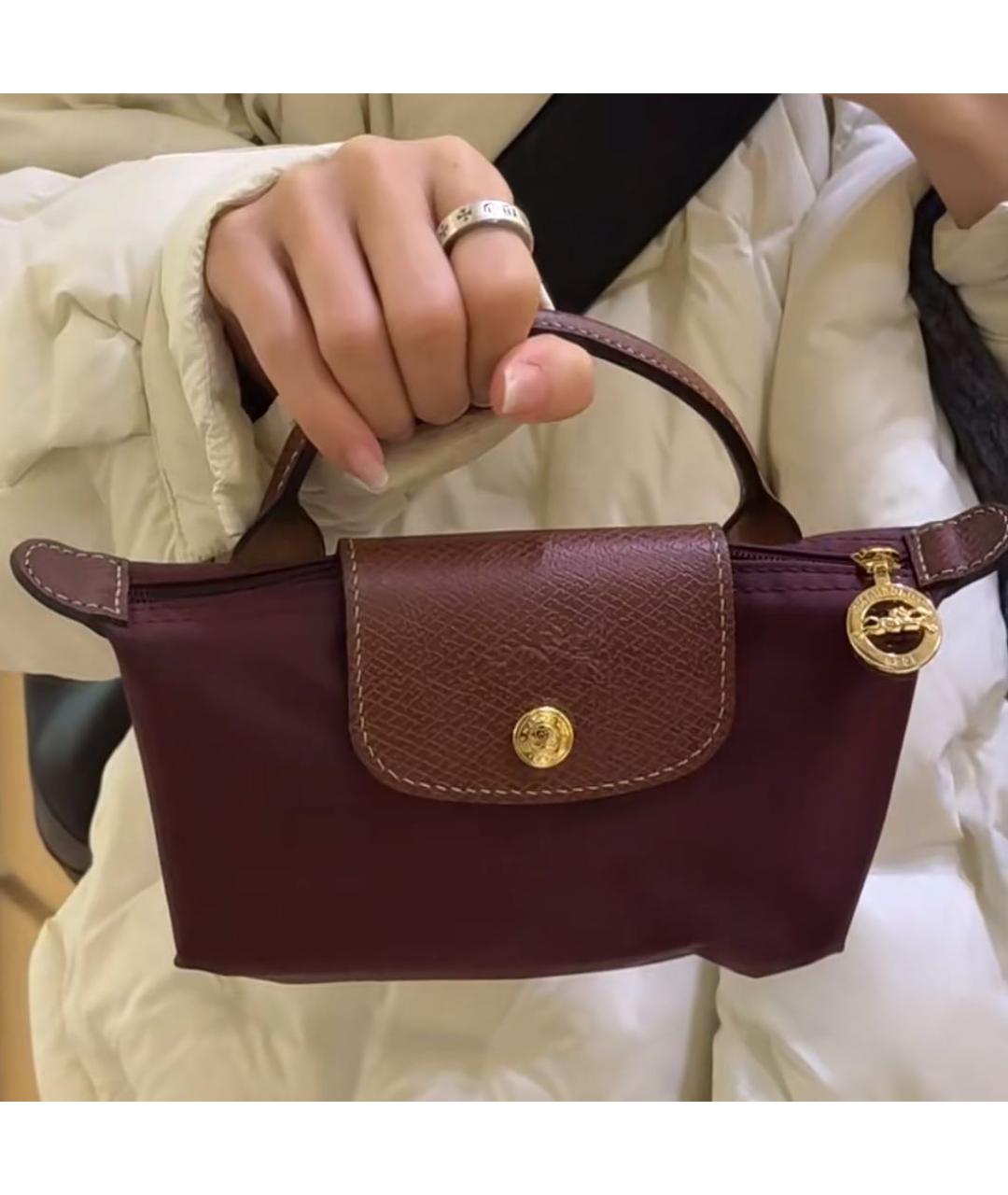 LONGCHAMP Бордовая сумка с короткими ручками, фото 7