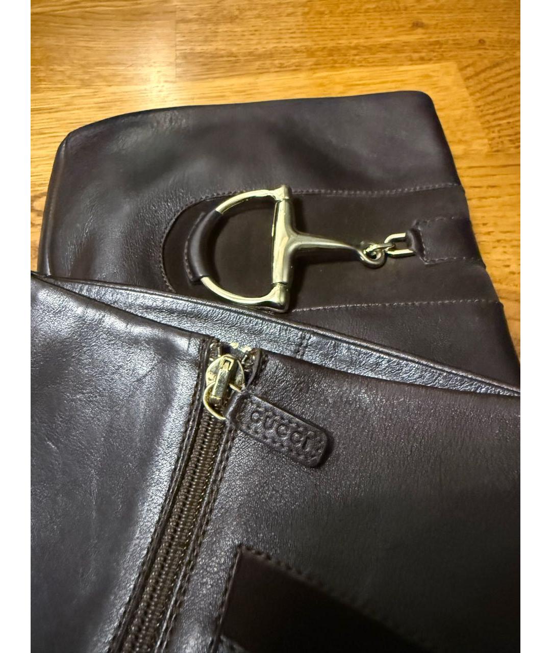 GUCCI Черные кожаные сапоги, фото 6