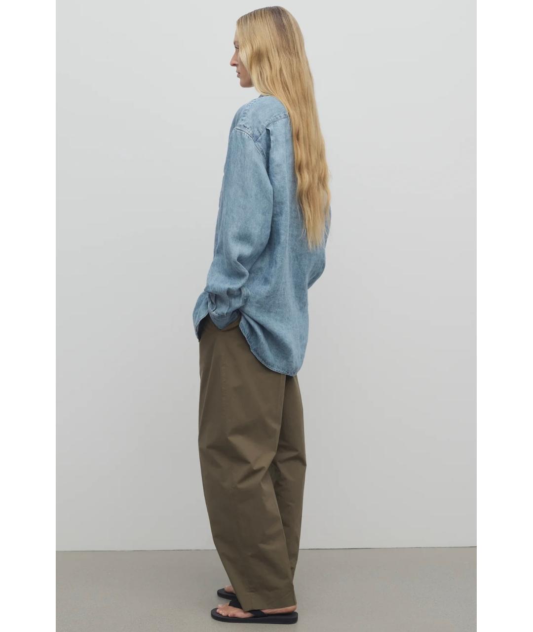 THE ROW Хаки прямые брюки, фото 3