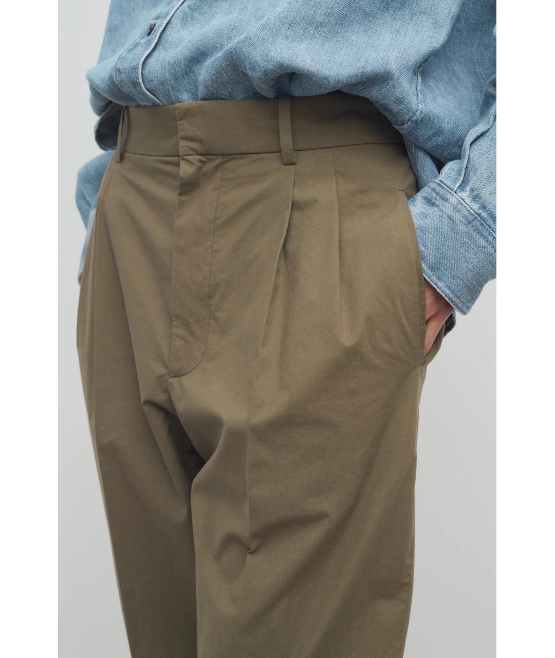 THE ROW Хаки прямые брюки, фото 5