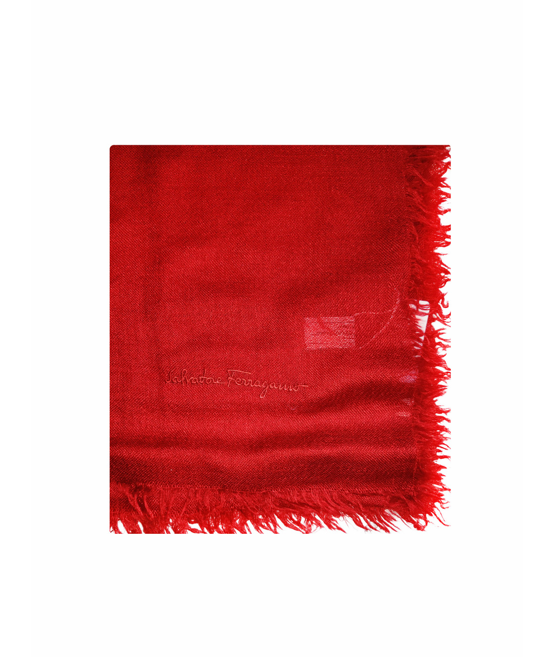 SALVATORE FERRAGAMO Красный кашемировый шарф, фото 1