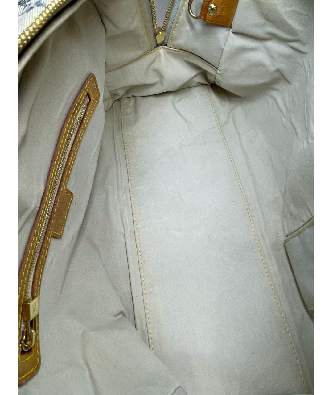 LOUIS VUITTON Бежевая тканевая сумка с короткими ручками, фото 6