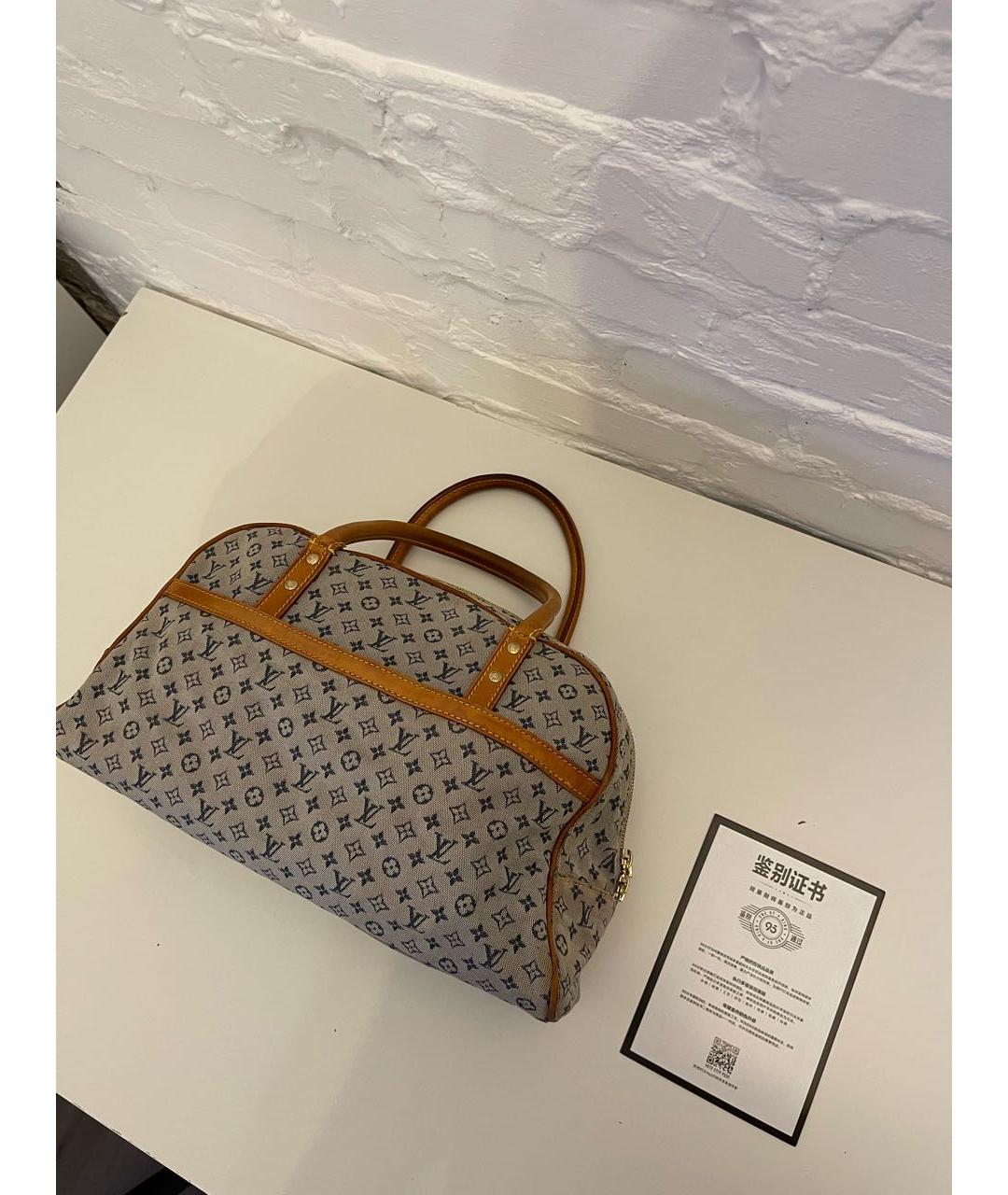 LOUIS VUITTON Бежевая тканевая сумка с короткими ручками, фото 8