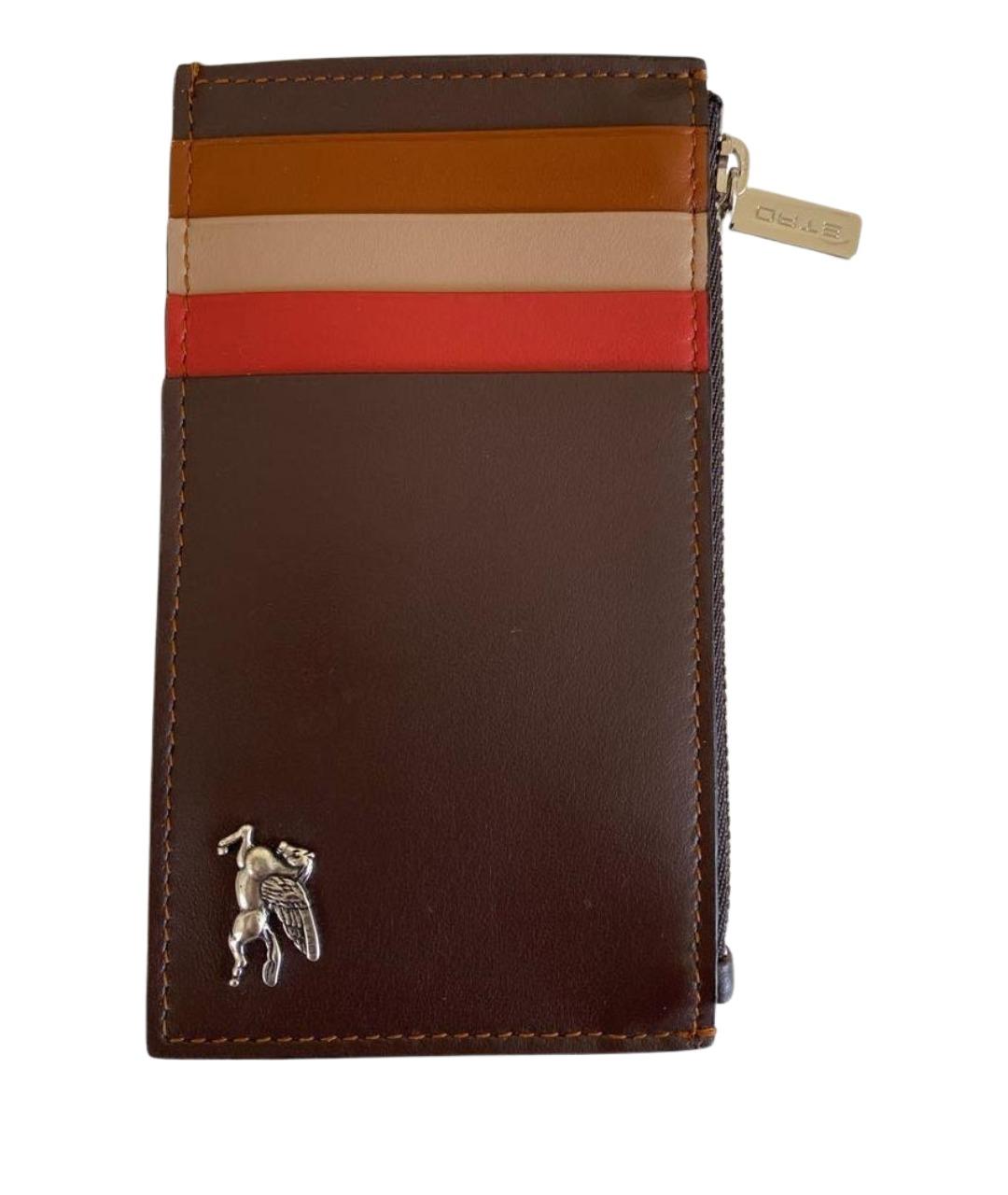 ETRO Коричневый кожаный кардхолдер, фото 2