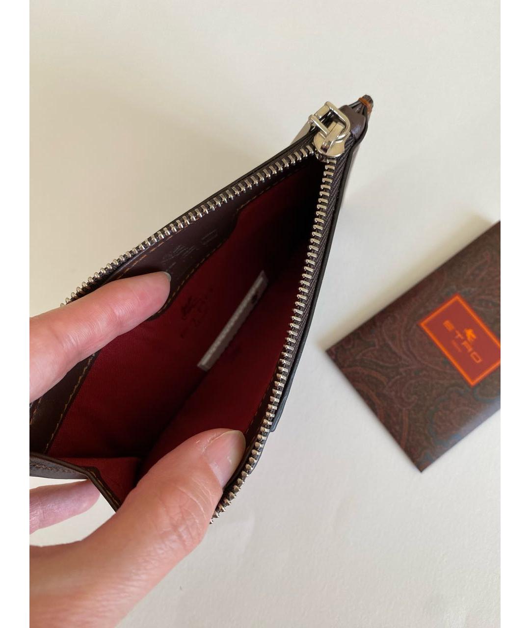 ETRO Коричневый кожаный кардхолдер, фото 8