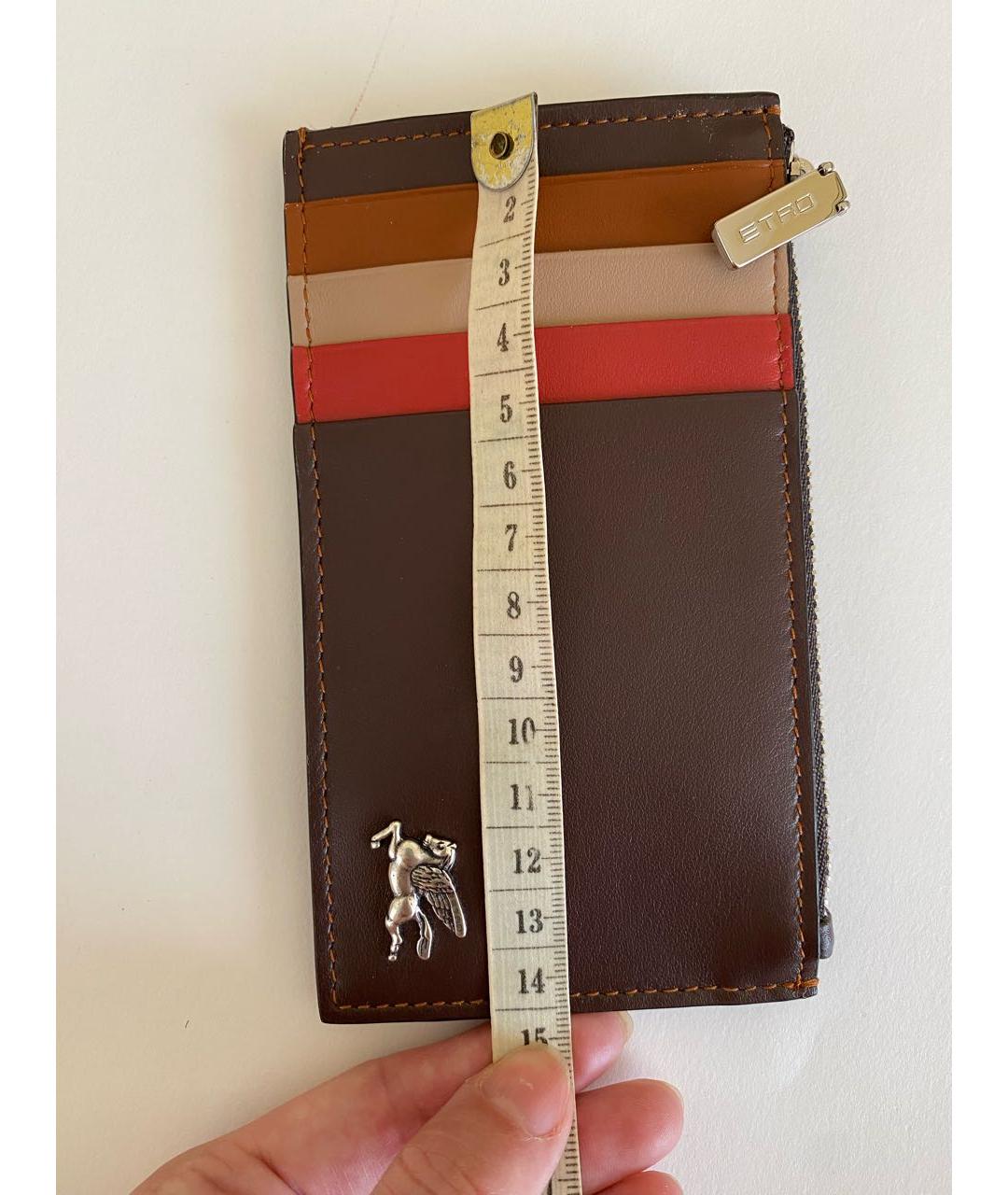 ETRO Коричневый кожаный кардхолдер, фото 5