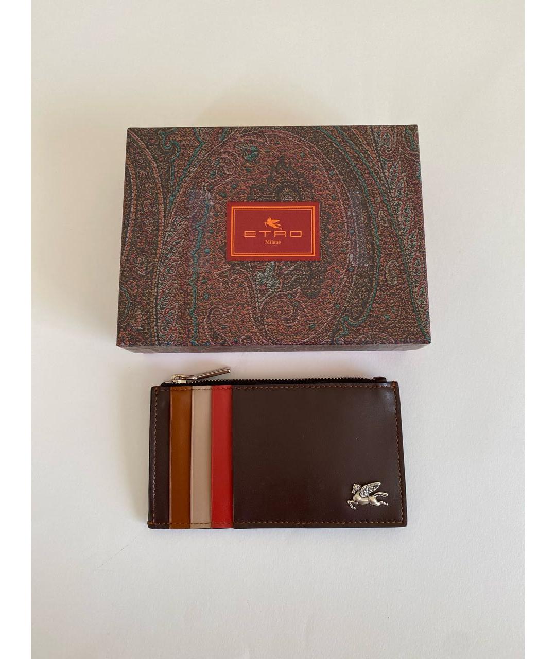 ETRO Коричневый кожаный кардхолдер, фото 9