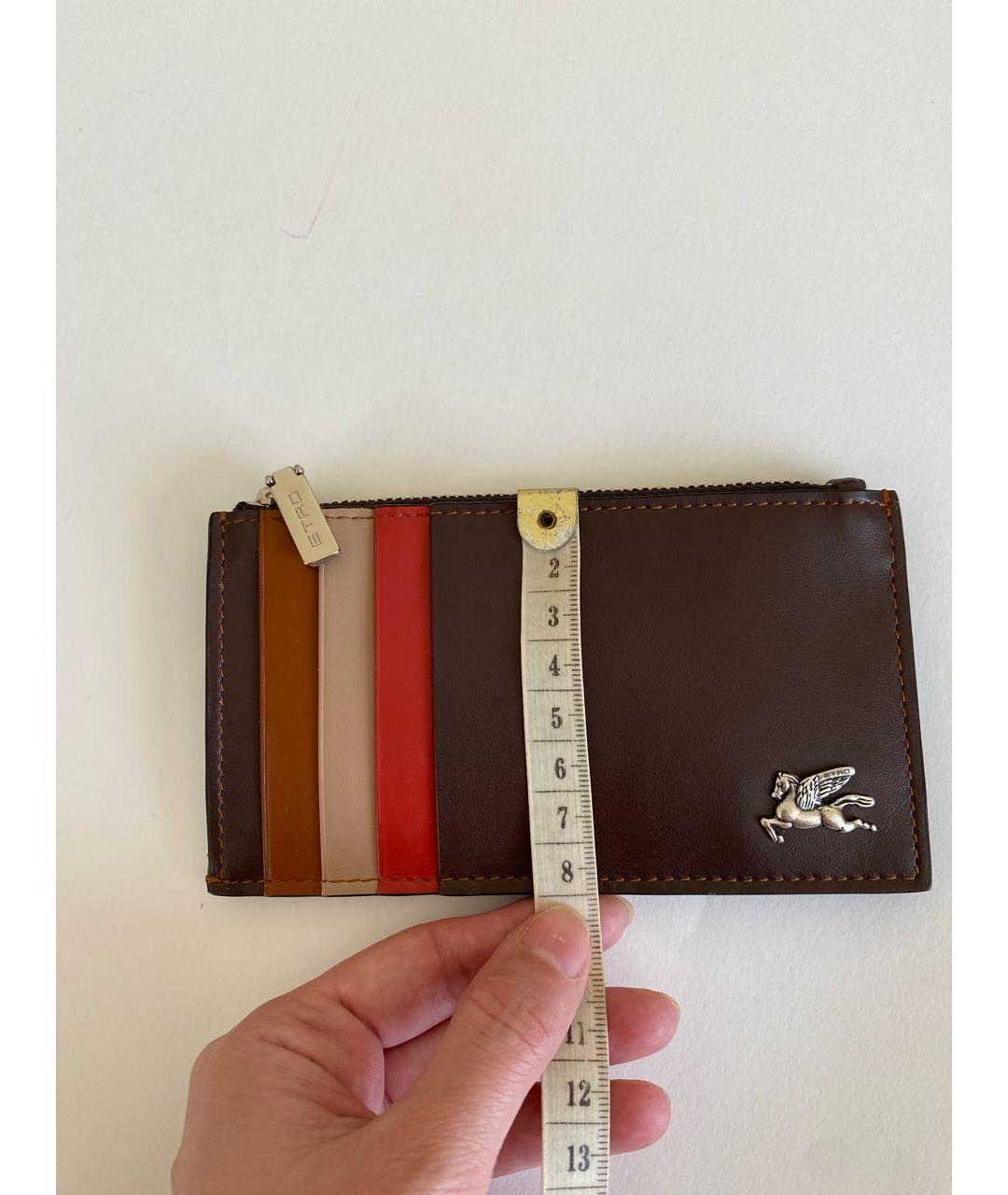 ETRO Коричневый кожаный кардхолдер, фото 6