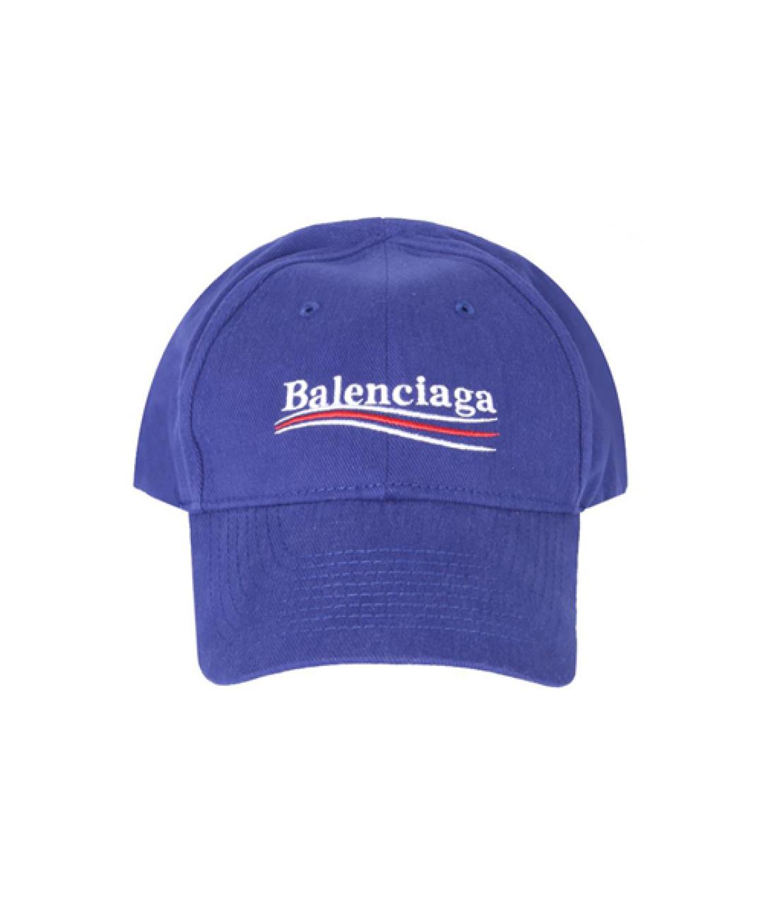 BALENCIAGA Синяя шерстяная кепка, фото 1