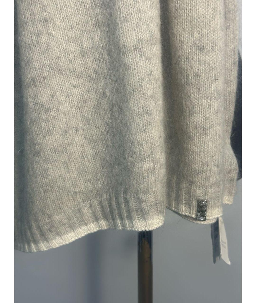 BRUNELLO CUCINELLI Бежевый шерстяной шарф, фото 6