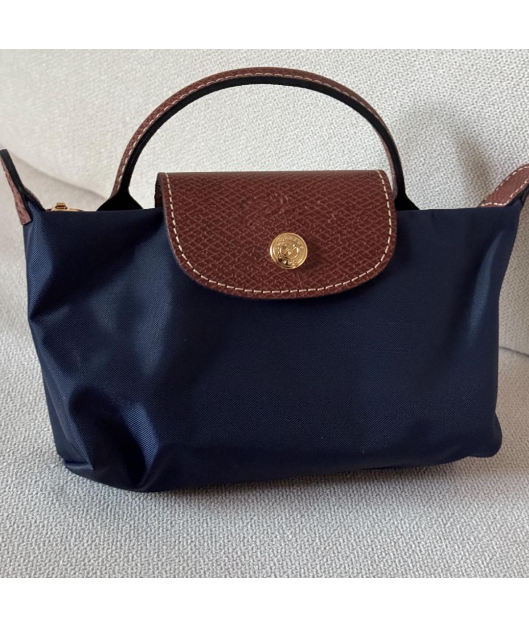 LONGCHAMP Темно-синяя сумка с короткими ручками, фото 7