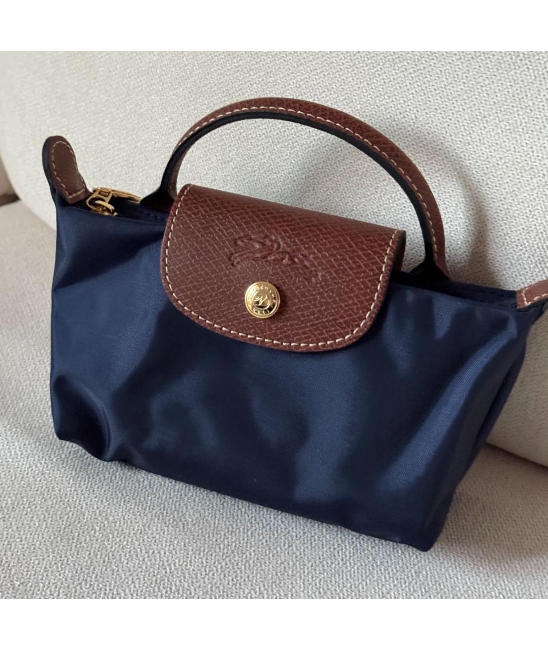 LONGCHAMP Темно-синяя сумка с короткими ручками, фото 6