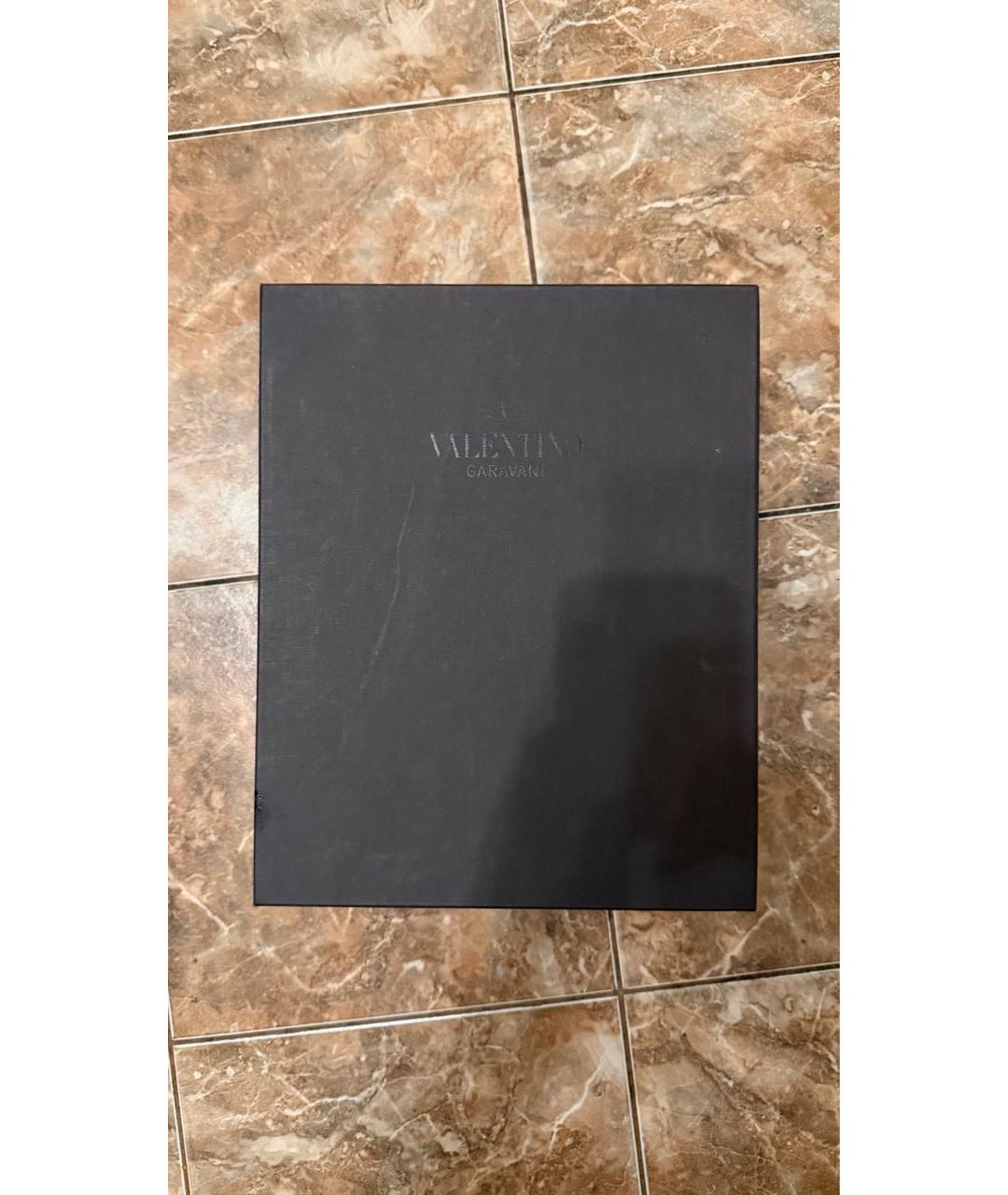 VALENTINO Черные кожаные низкие кроссовки / кеды, фото 6