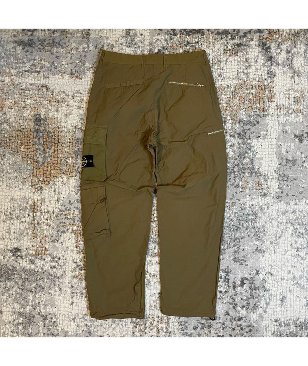 STONE ISLAND Хаки синтетические повседневные брюки, фото 2