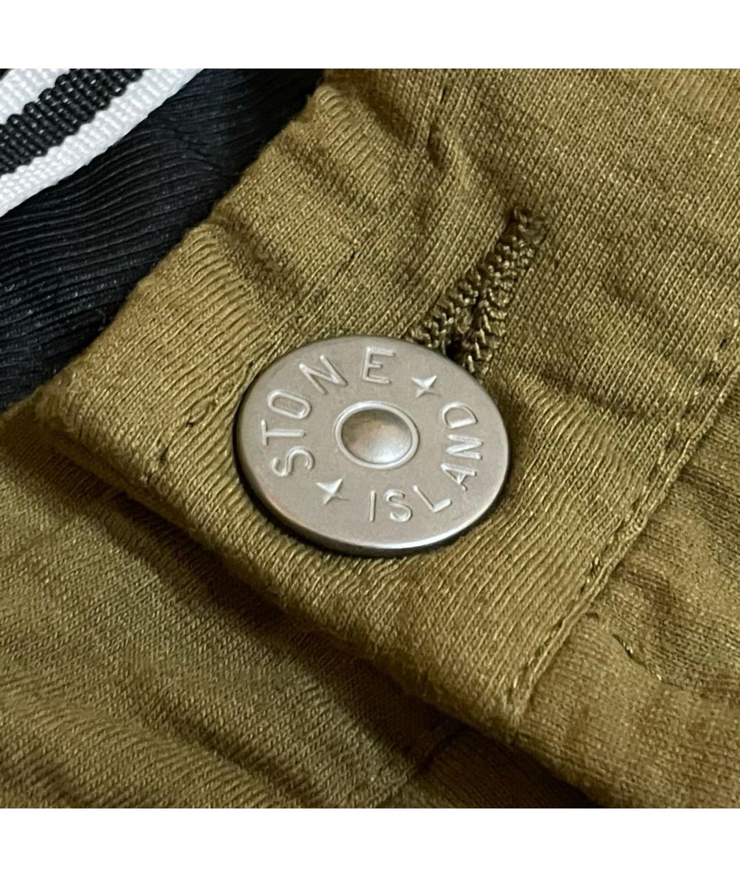 STONE ISLAND Хаки синтетические повседневные брюки, фото 6