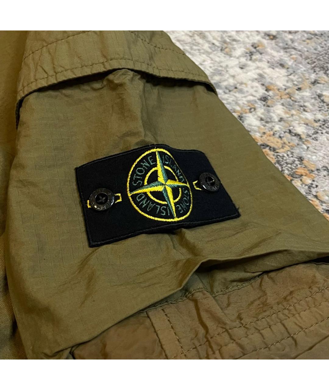 STONE ISLAND Хаки синтетические повседневные брюки, фото 4