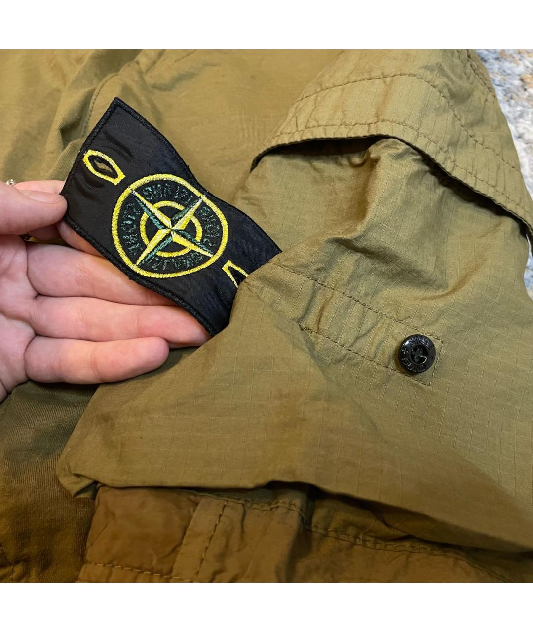 STONE ISLAND Хаки синтетические повседневные брюки, фото 7