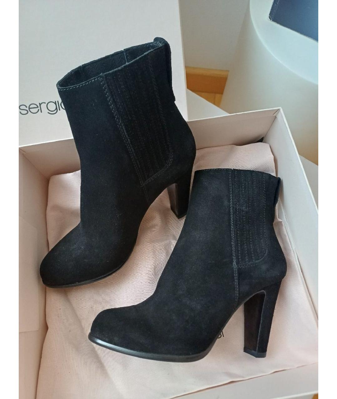 SERGIO ROSSI Черные замшевые ботильоны, фото 5