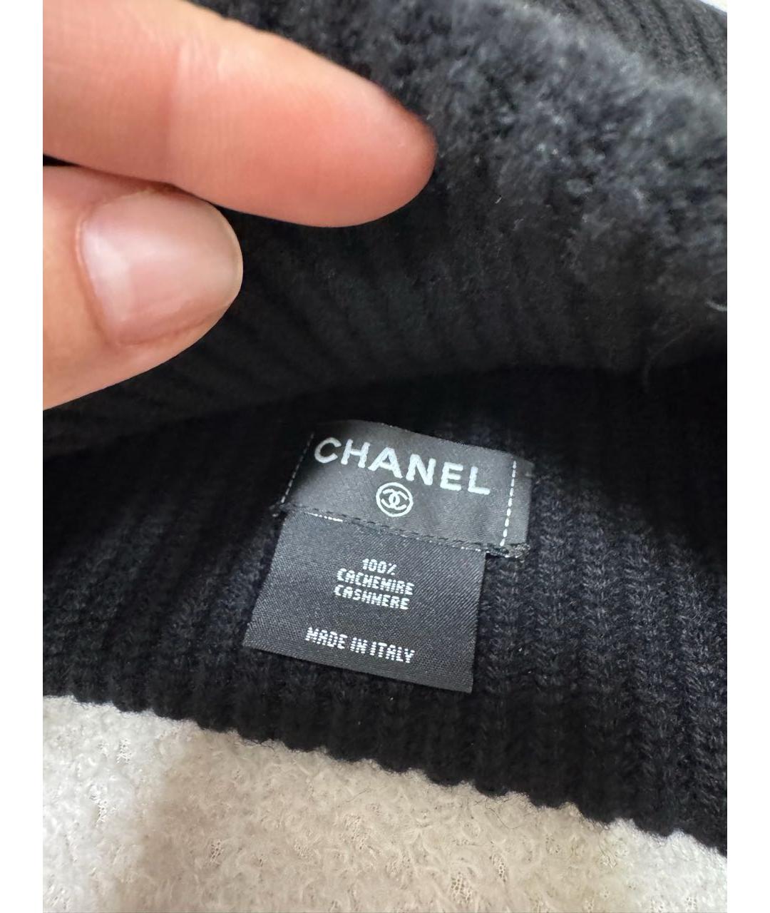 CHANEL Черная кашемировая шапка, фото 3