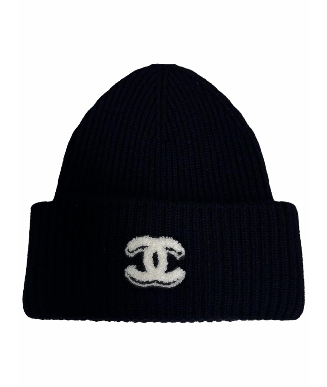 CHANEL Черная кашемировая шапка, фото 1