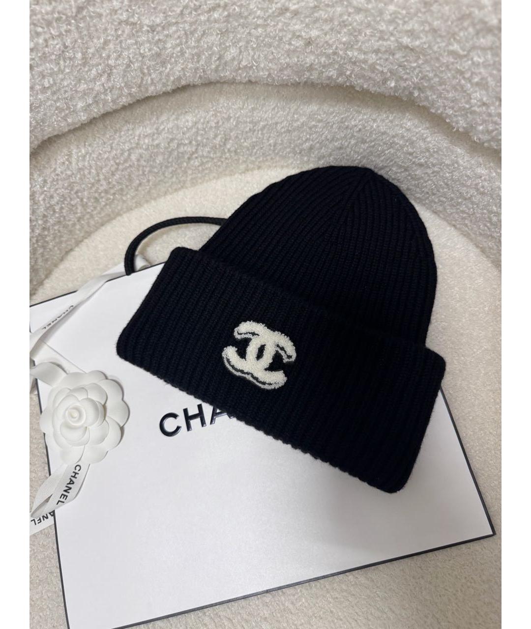 CHANEL Черная кашемировая шапка, фото 2
