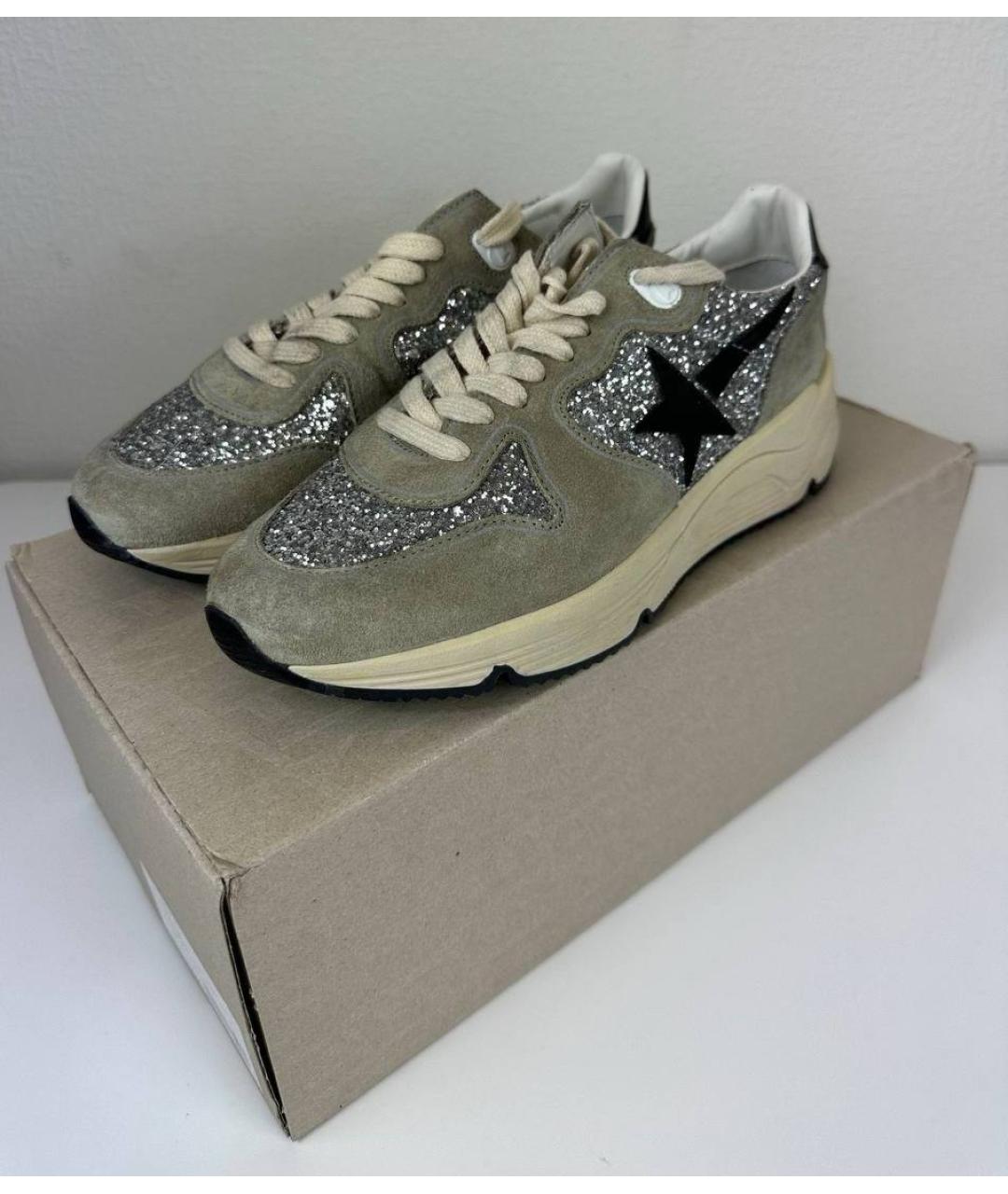 GOLDEN GOOSE DELUXE BRAND Бежевые замшевые кроссовки, фото 5