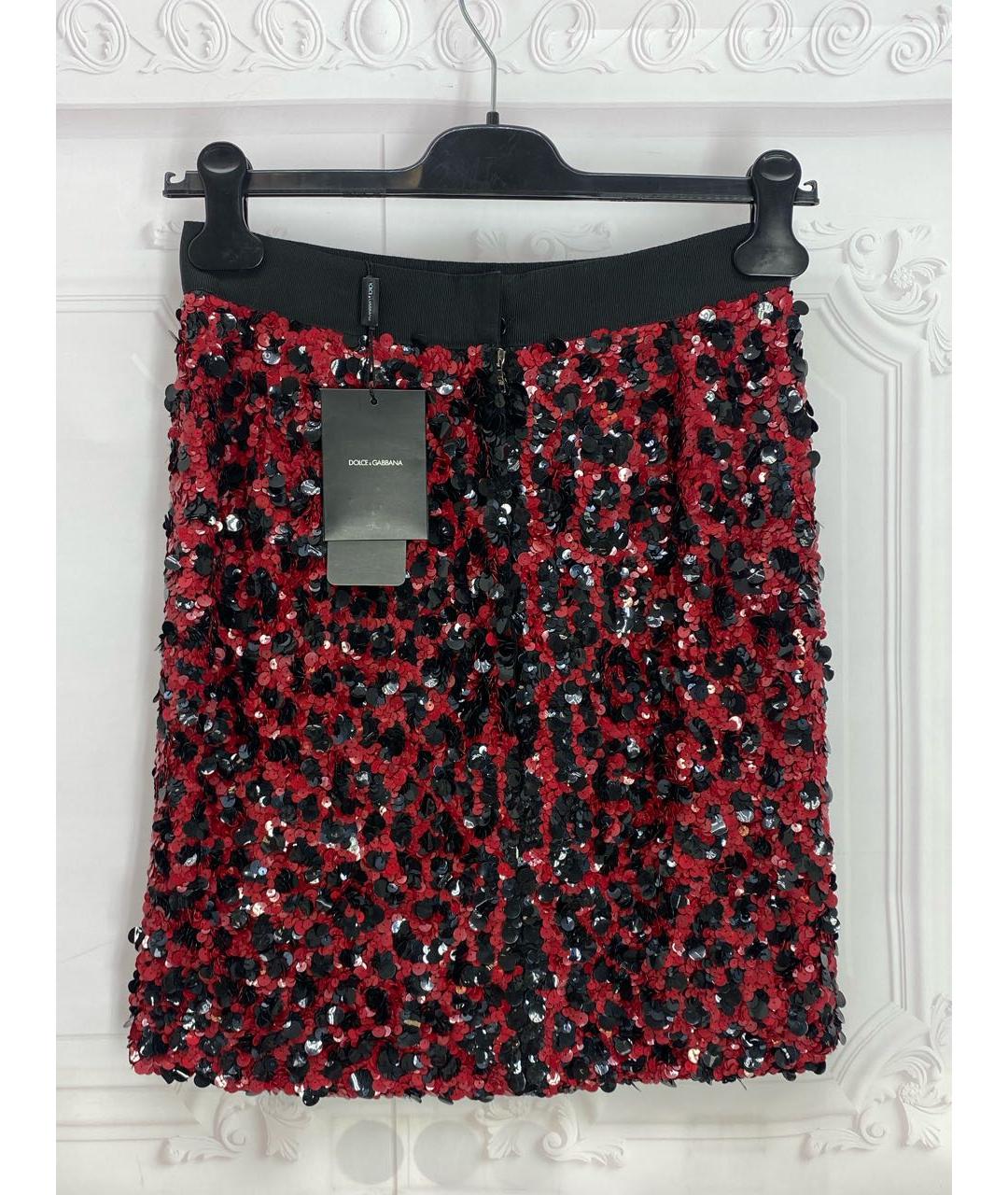 DOLCE&GABBANA Бордовая шелковая юбка мини, фото 2