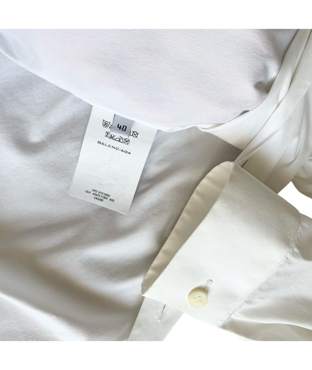 BALENCIAGA Белая хлопковая классическая рубашка, фото 4