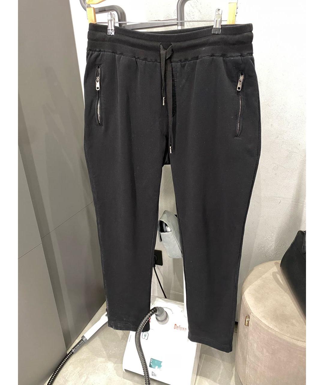 DOLCE&GABBANA Черные хлопковые повседневные брюки, фото 5