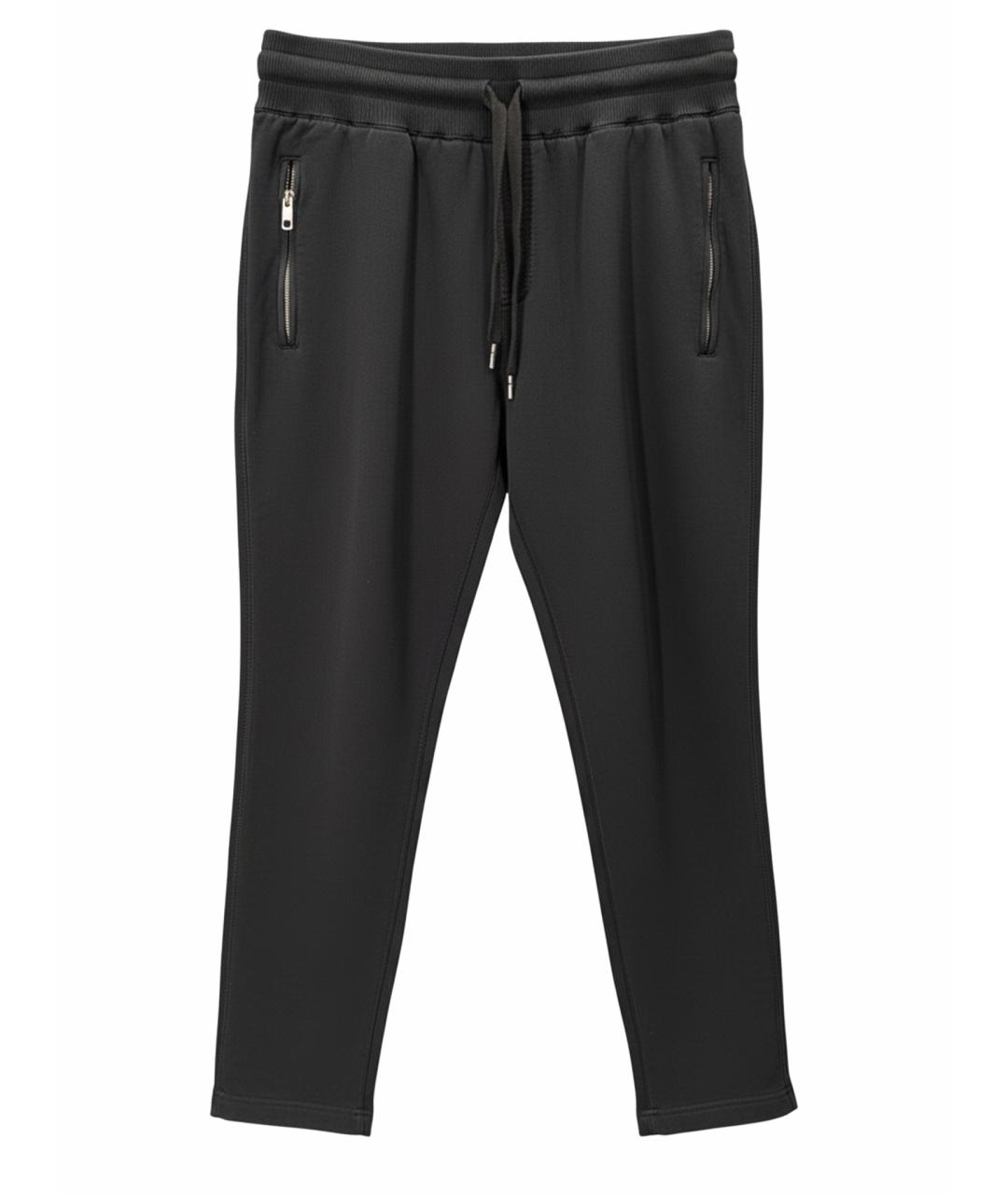 DOLCE&GABBANA Черные хлопковые повседневные брюки, фото 1