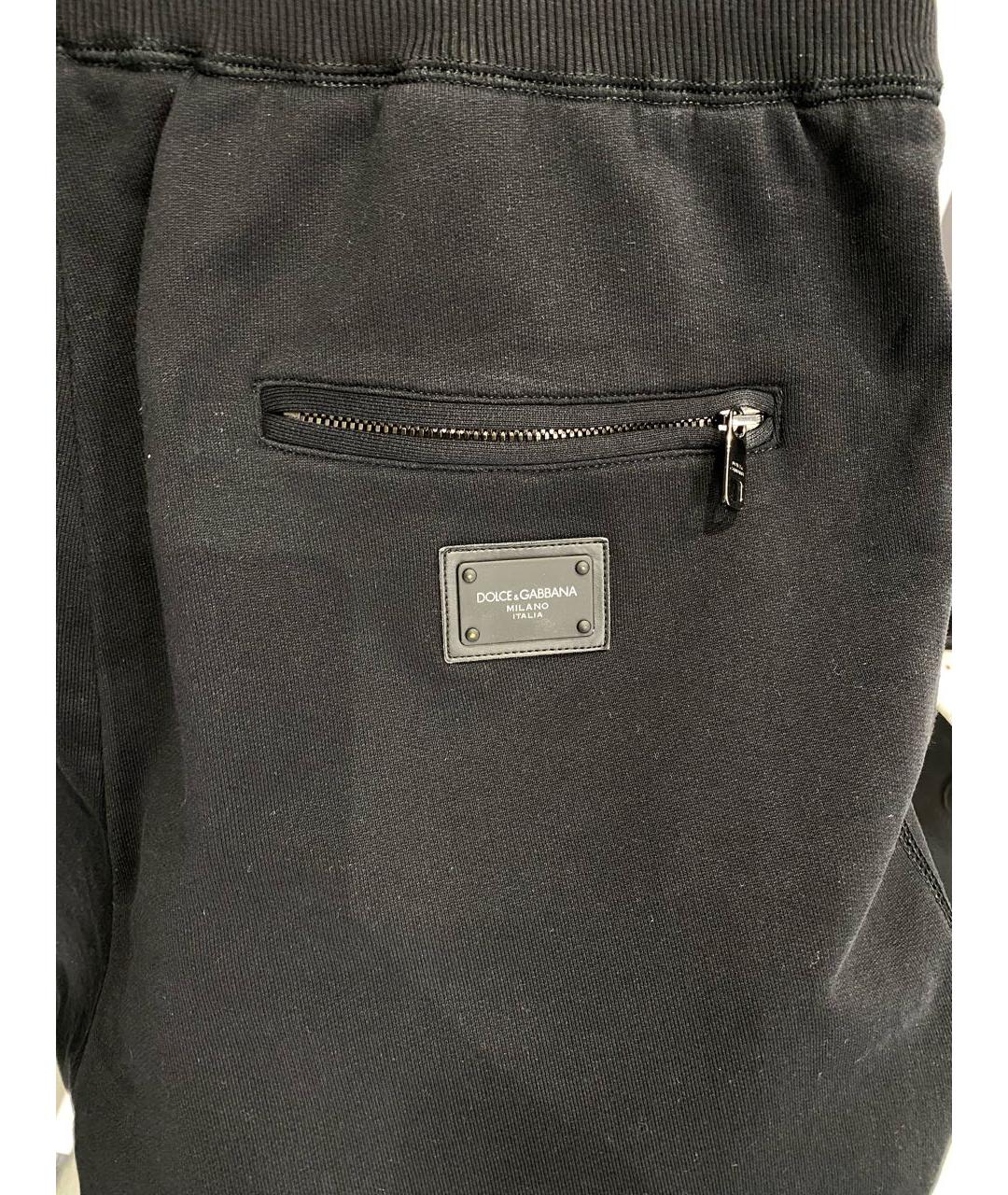 DOLCE&GABBANA Черные хлопковые повседневные брюки, фото 4