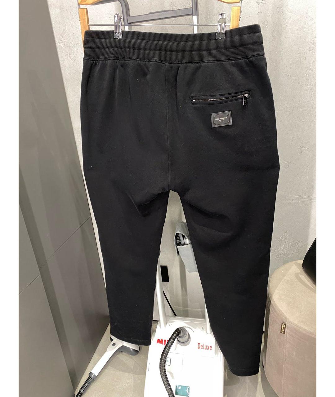 DOLCE&GABBANA Черные хлопковые повседневные брюки, фото 2
