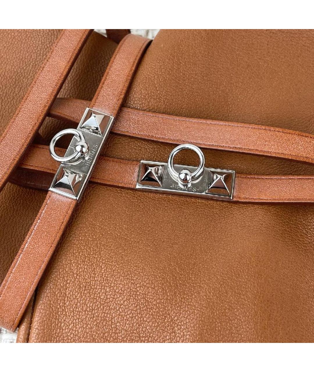 HERMES Коричневые кожаные перчатки, фото 5