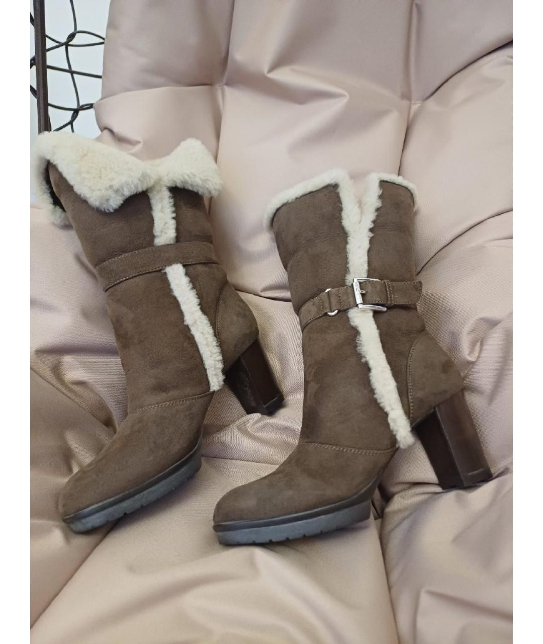 GIANVITO ROSSI Коричневые замшевые полусапоги, фото 3