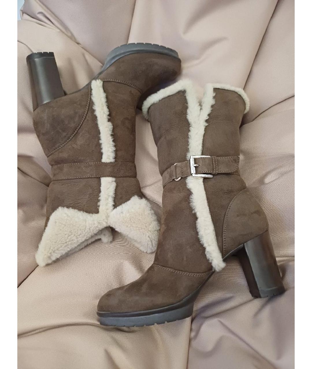 GIANVITO ROSSI Коричневые замшевые полусапоги, фото 6