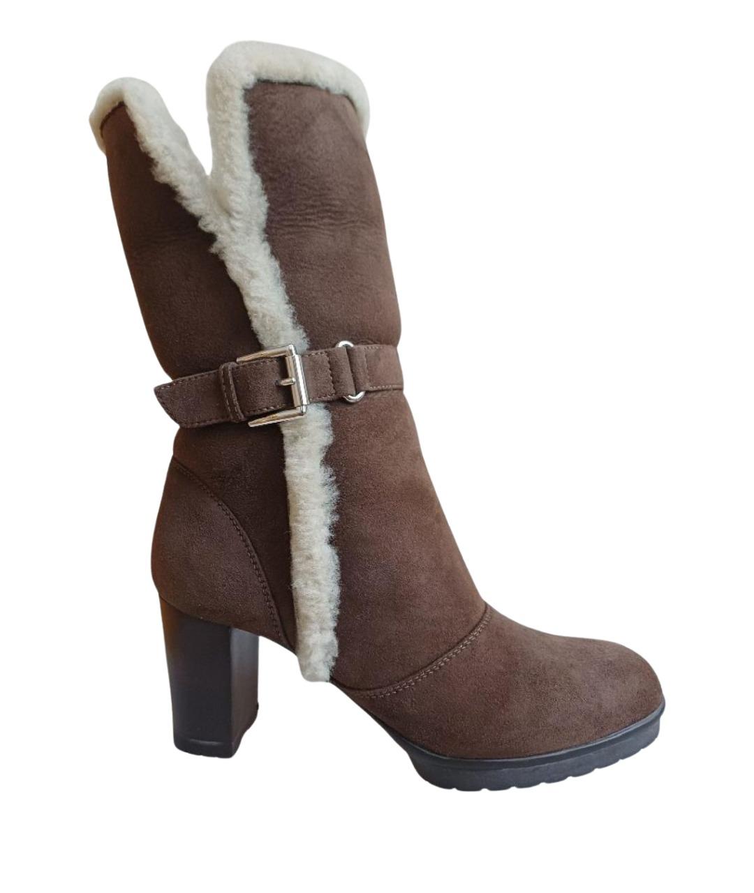 GIANVITO ROSSI Коричневые замшевые полусапоги, фото 1