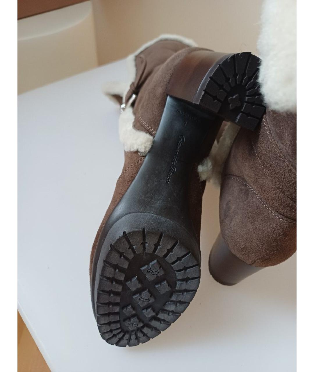 GIANVITO ROSSI Коричневые замшевые полусапоги, фото 9