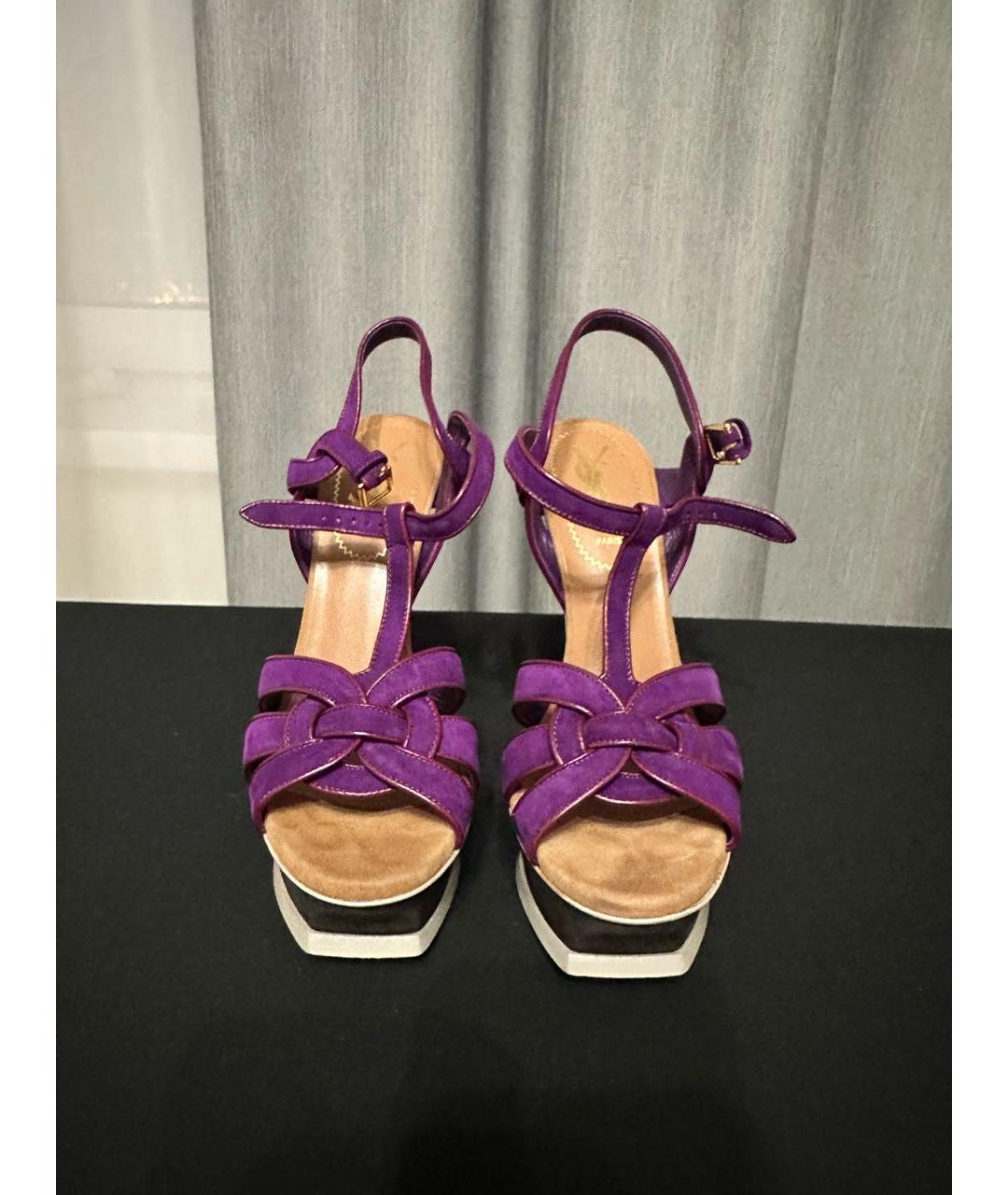 YVES SAINT LAURENT VINTAGE Мульти замшевые босоножки, фото 2