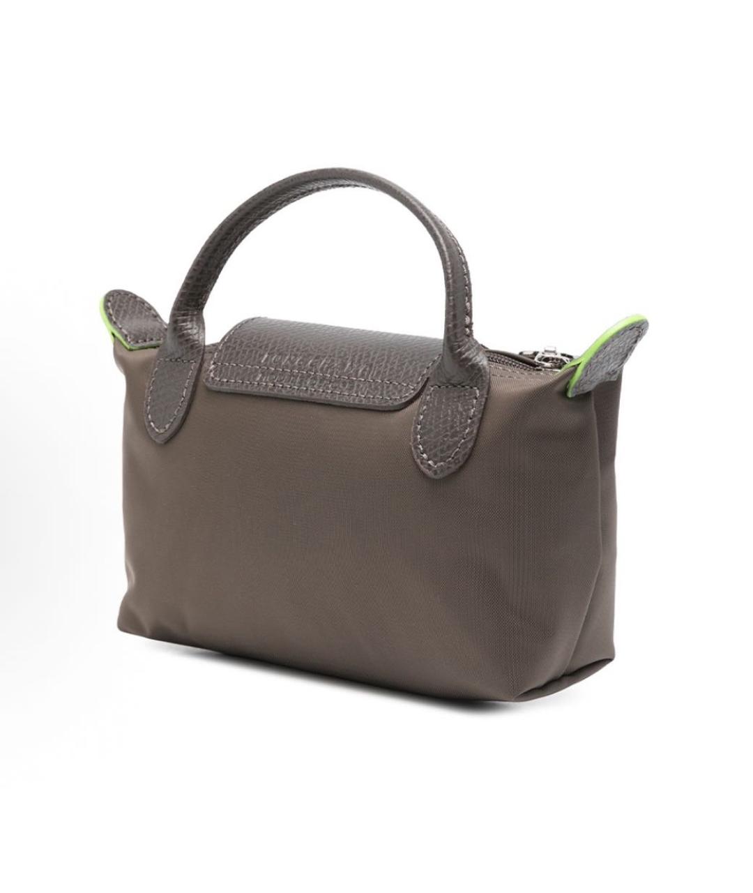 LONGCHAMP Коричневая тканевая сумка с короткими ручками, фото 2