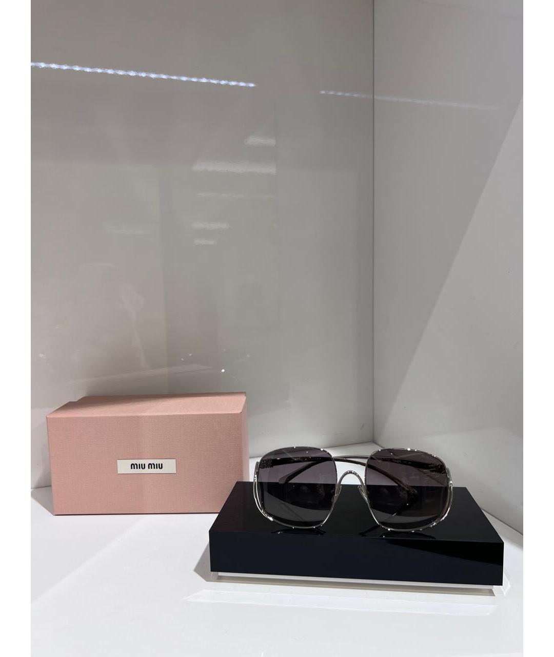 MIU MIU Серебряные солнцезащитные очки, фото 3