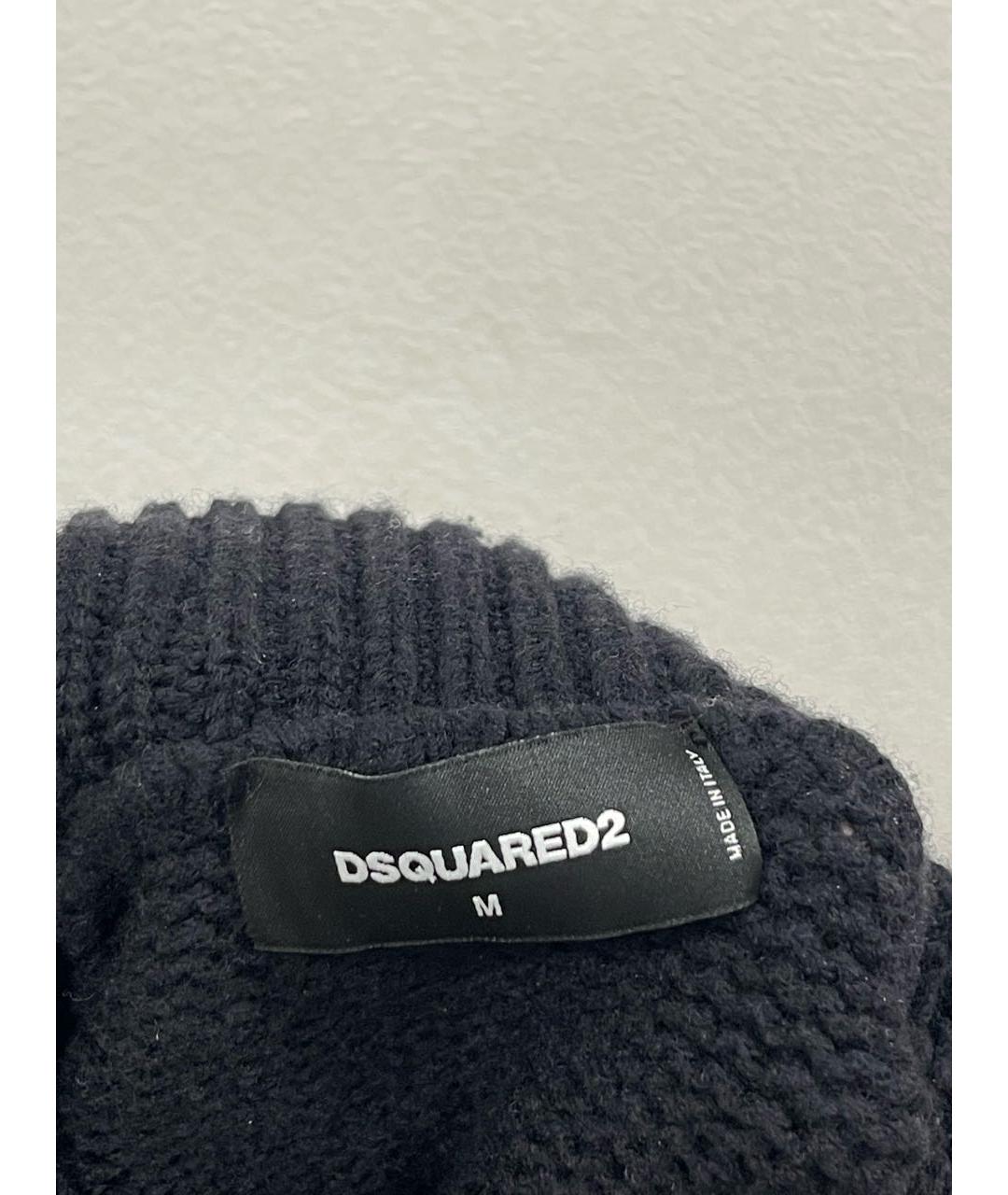 DSQUARED2 Темно-синий шерстяной джемпер / свитер, фото 6
